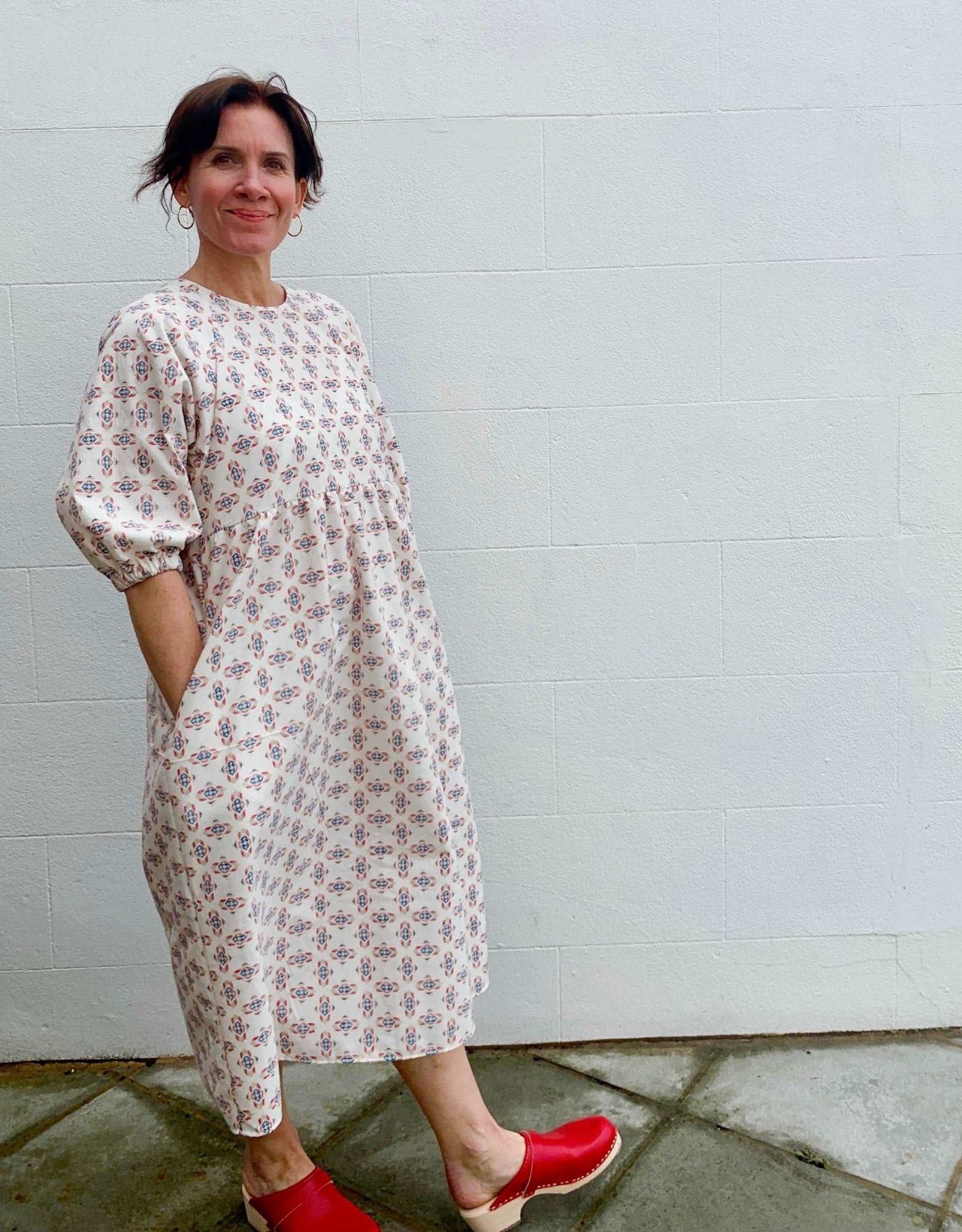 Kay Dress in Cream Navajo Brushed Cotton - Hanova Studio