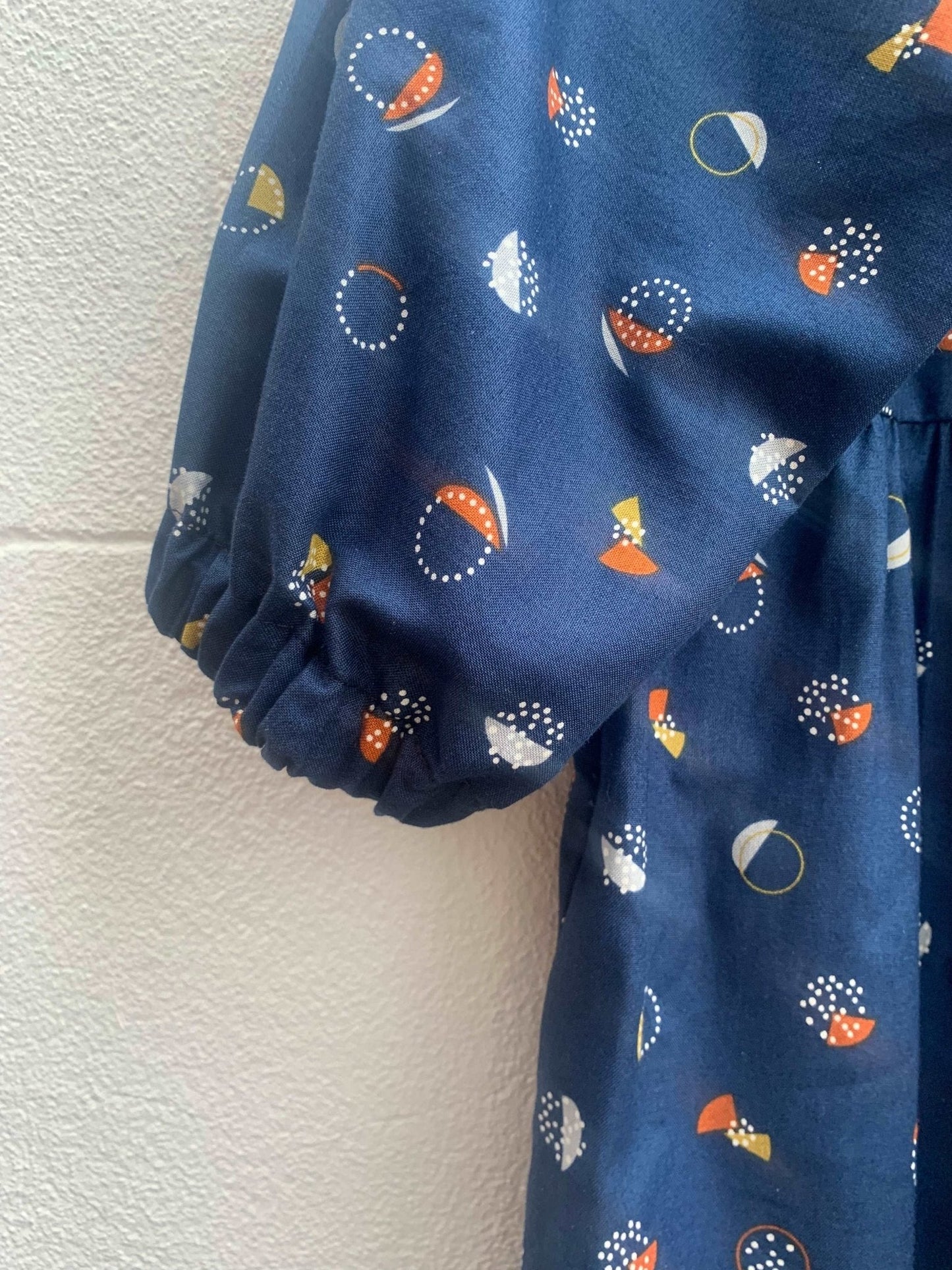 Kay Dress in Navy Fizz Cotton - Hanova Studio