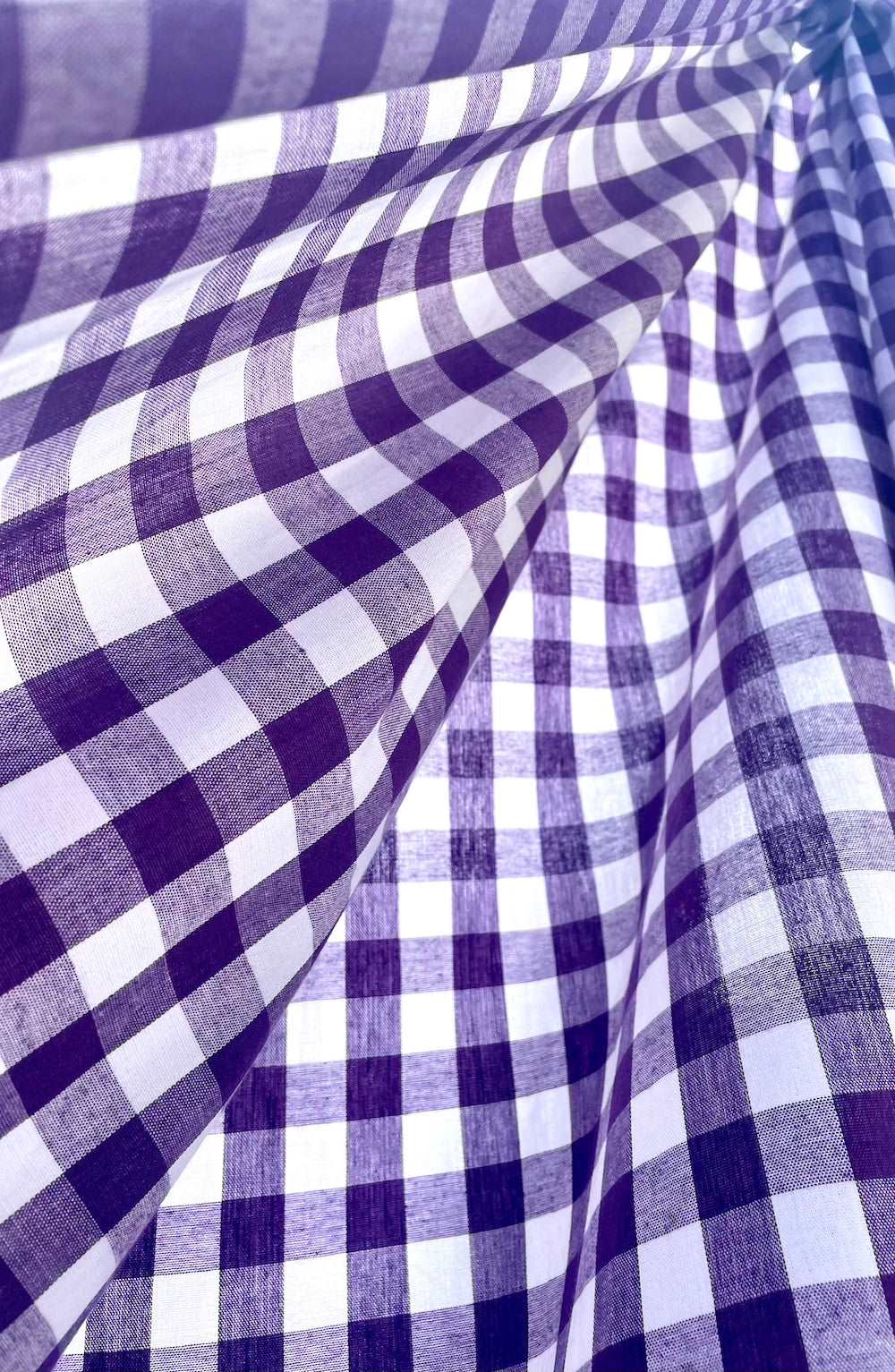 Kay Dress in Purple Gingham Cotton - Hanova Studio