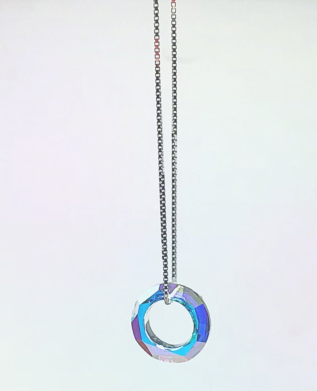 Sterling Silver Necklace with Cosmic Crystal - Hanova Studio