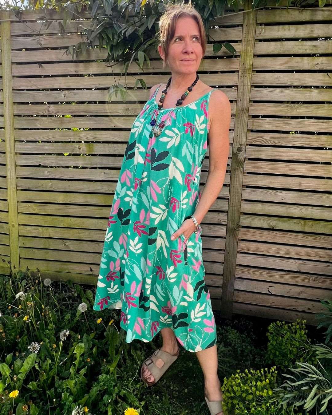 Vikki Scoop Back Dress. Sustainable dresses UK