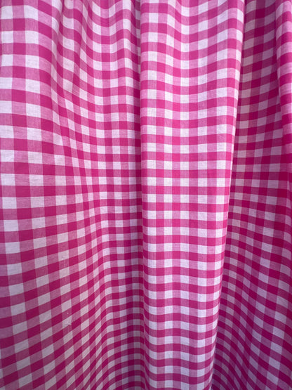 pink gingham fabric