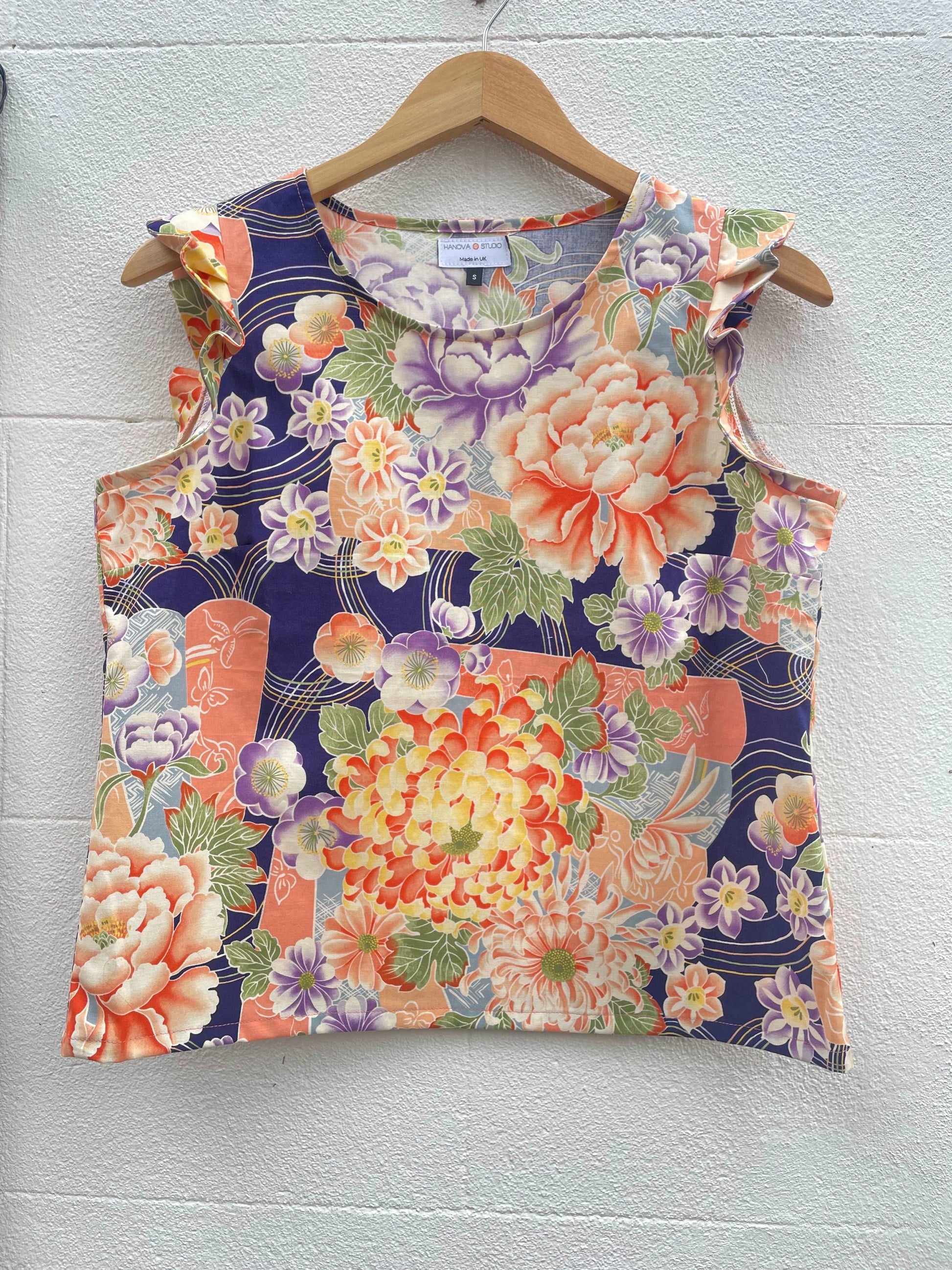 bright floral blooms print kefi top affordable sustainable clothing