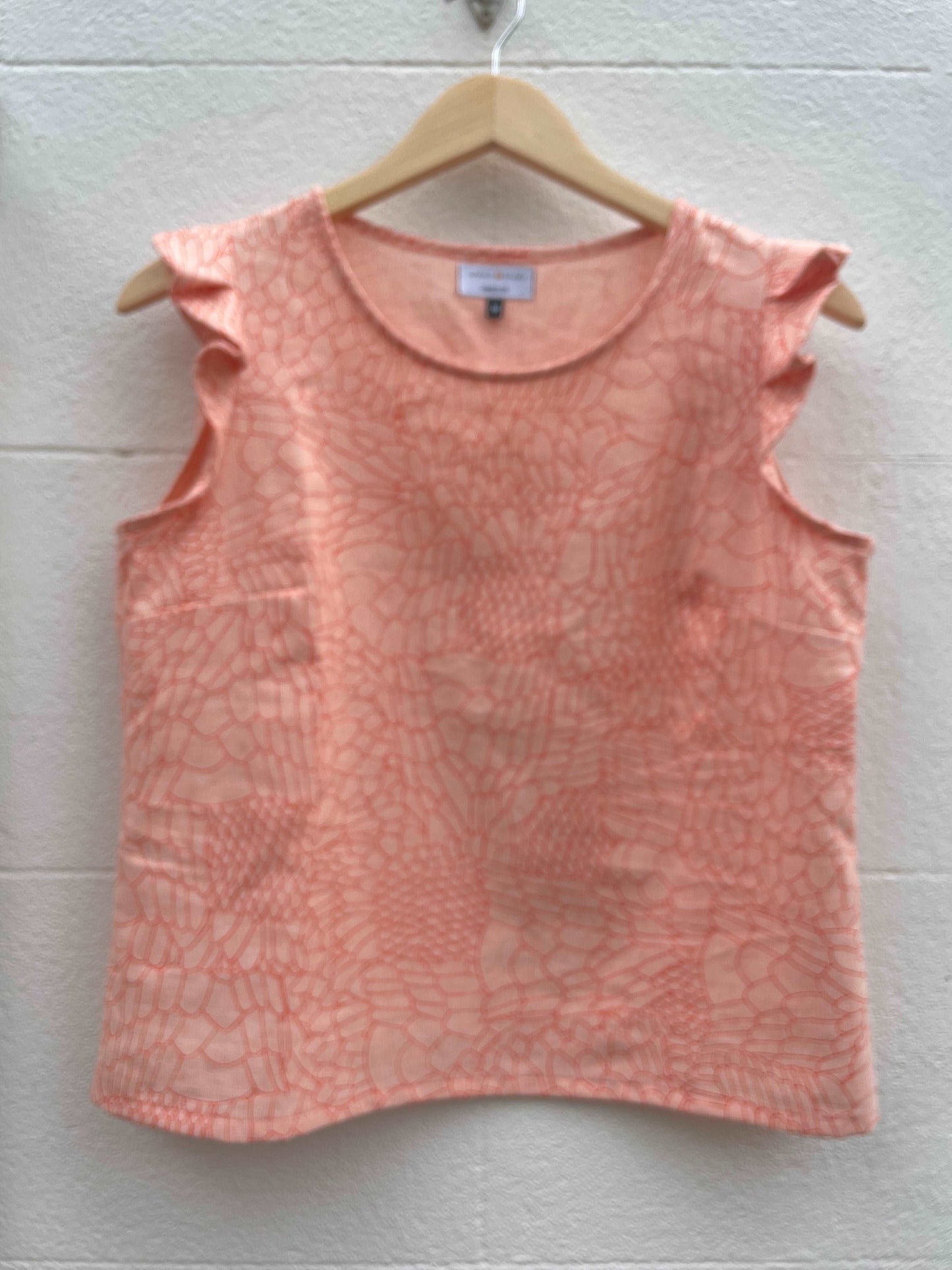 coral print kefi top affordable sustainable clothing