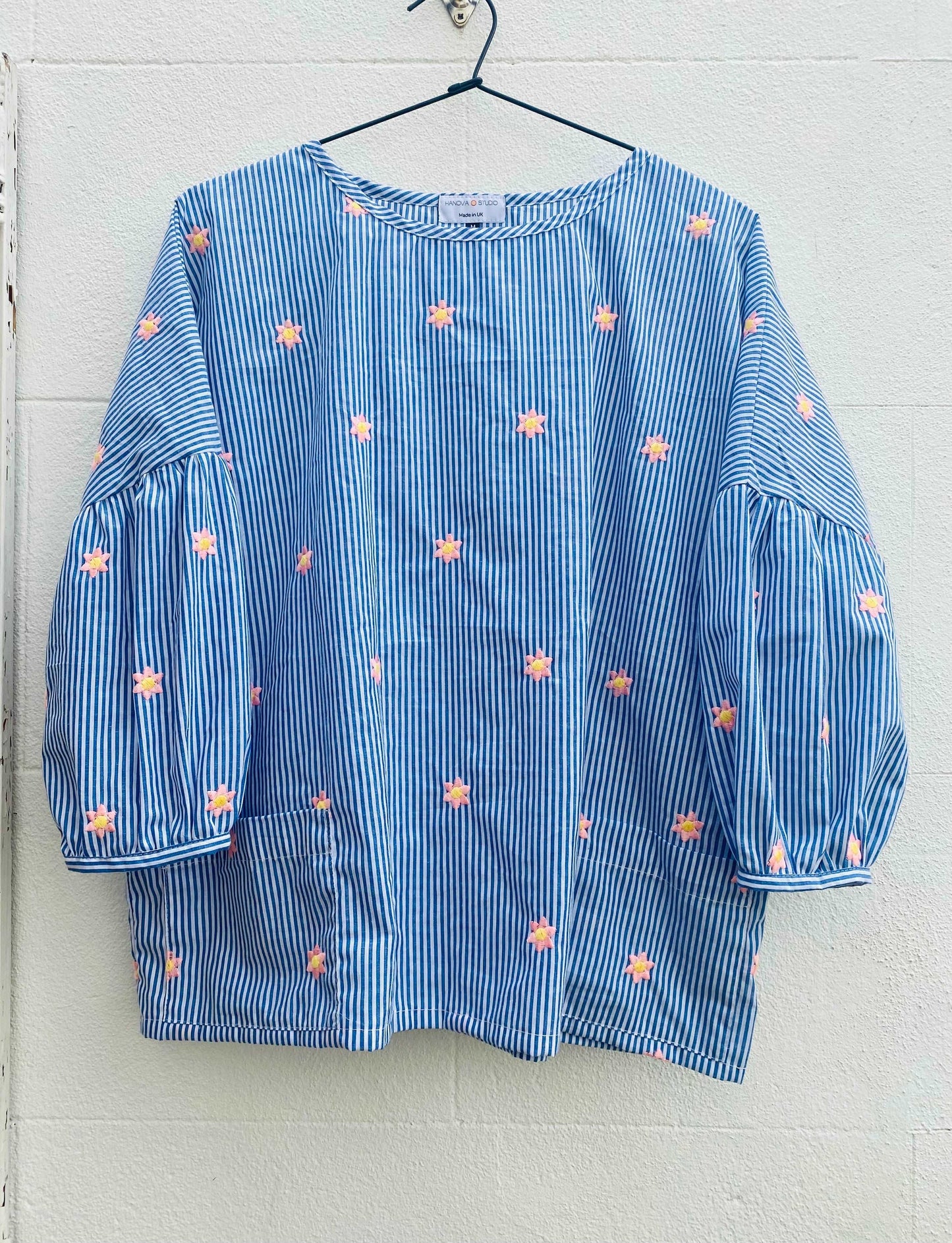 stripe blouse with embroidered stars
