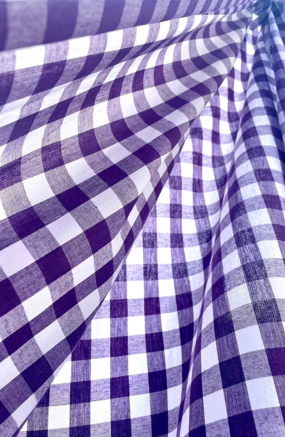 purple gingham fabric