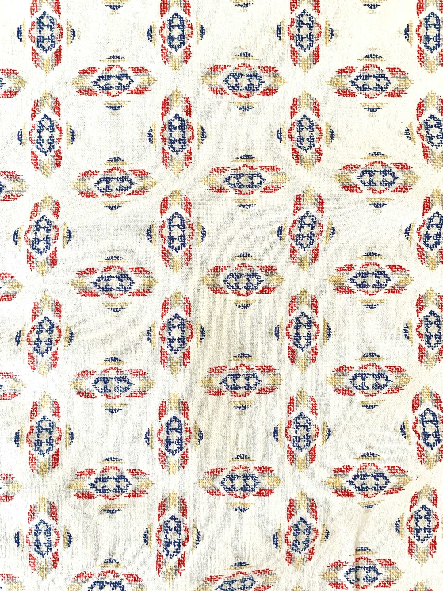 close up of fabric swatch cream Navajo