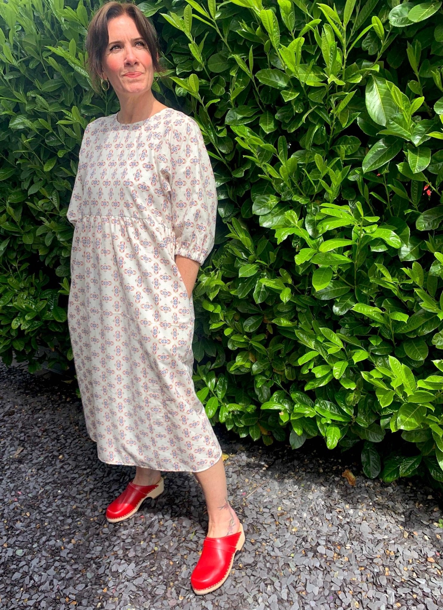 Kay Dress in Cream Navajo Brushed Cotton - Hanova Studio