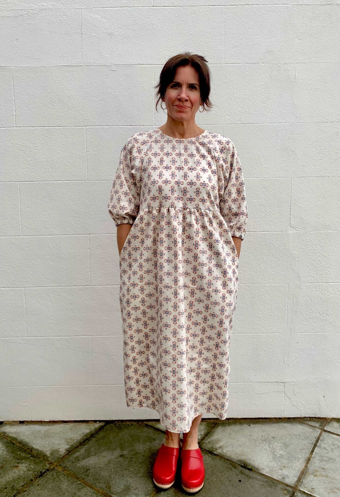 Kay Dress in Cream Navajo Brushed Cotton - Hanova Studio