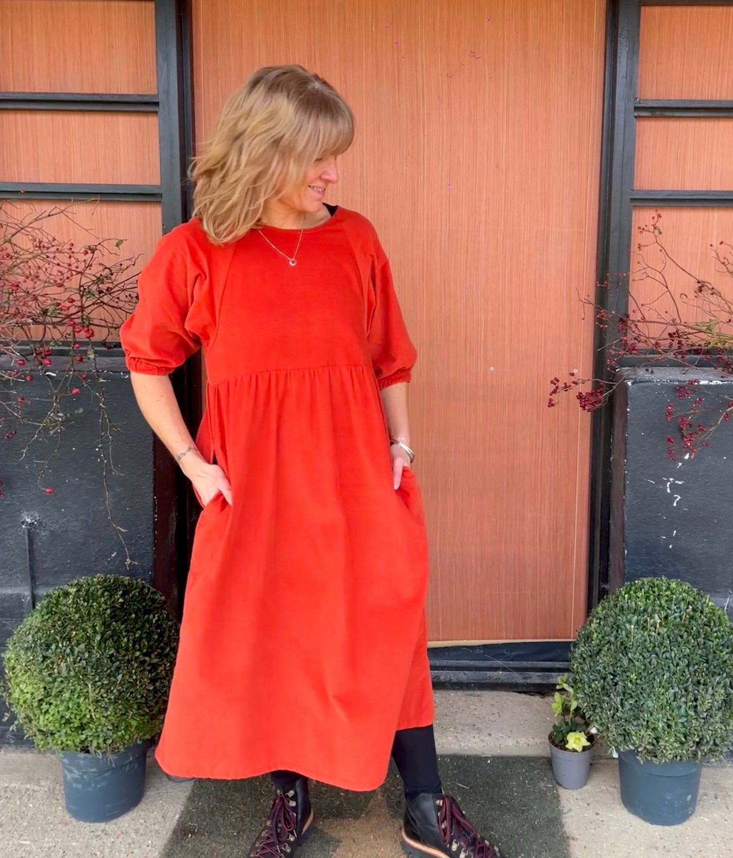 Kay Dress in Needlecords - Hanova Studio
