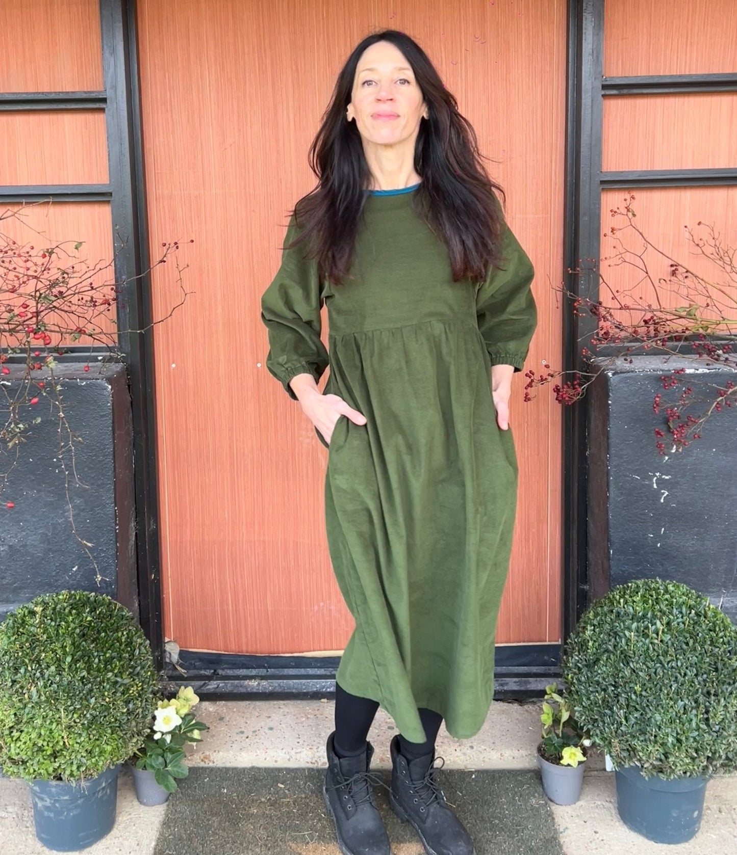 Kay Dress in Needlecords - Hanova Studio