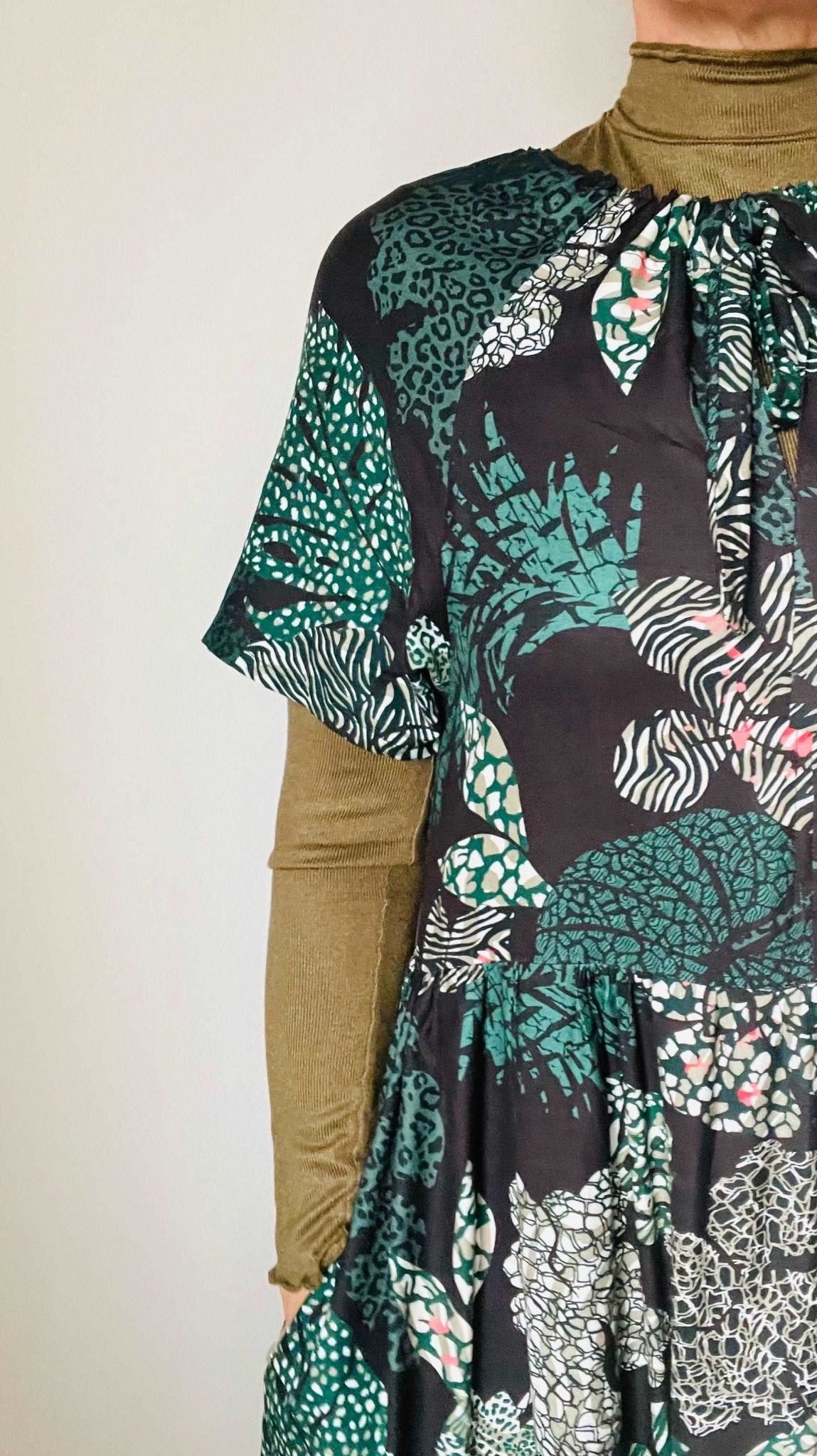 Nova Gown in Leopard Leaf - Hanova Studio