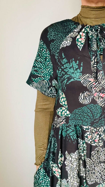 Nova Gown in Leopard Leaf - Hanova Studio
