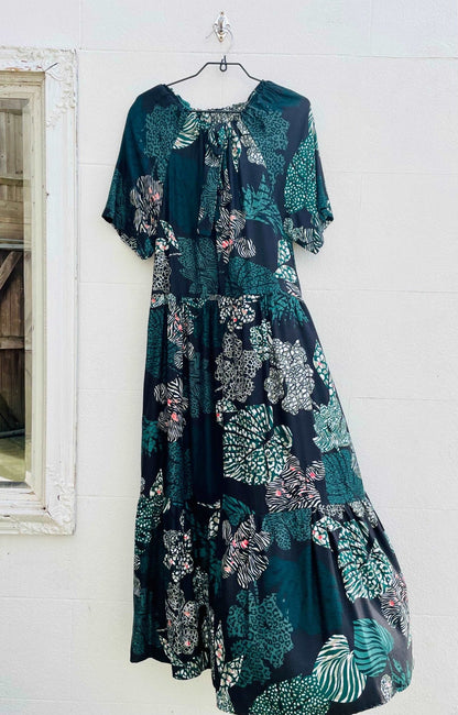 Nova Gown in Leopard Leaf - Hanova Studio