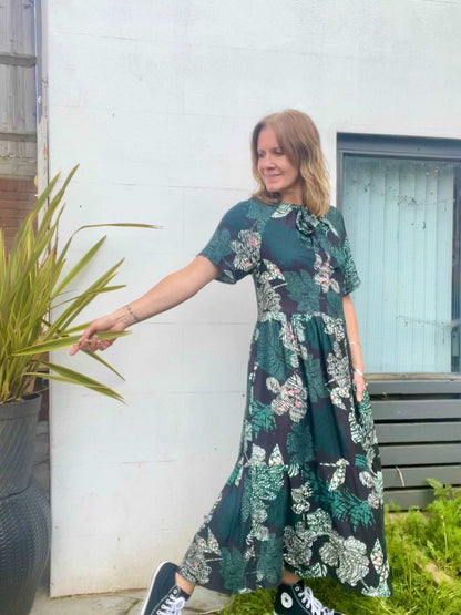 Nova Gown in Leopard Leaf - Hanova Studio