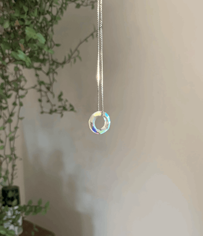 Sterling Silver Necklace with Cosmic Crystal - Hanova Studio